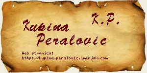 Kupina Peralović vizit kartica